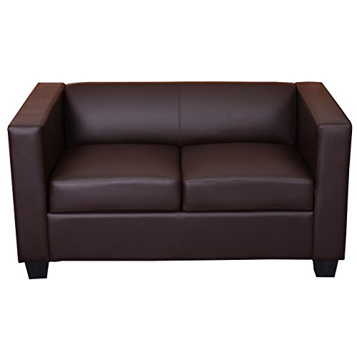 2er Sofa Couch Loungesofa Lille ~ Kunstleder, coffee