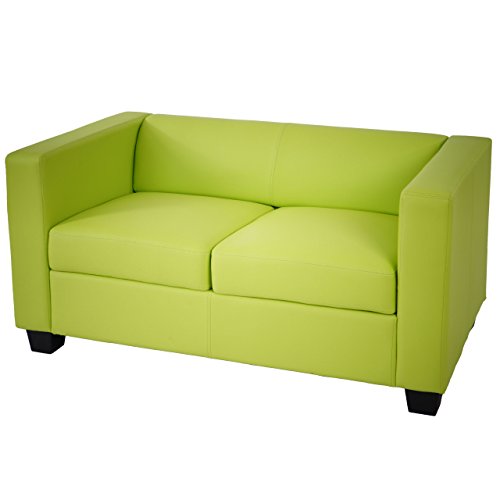 2er Sofa Couch Loungesofa Lille ~ Kunstleder, hellgrün, 2.Wahl