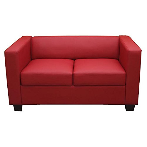 2er Sofa Couch Loungesofa Lille ~ Kunstleder, rot