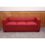 3er Sofa Couch Loungesofa Lille ~ Leder, rot