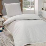 4-Teilige hochwertige Renforcé-Bettwäsche UNI in Weiss 2x 135x200 Bettbezug + 2x 80x80 Kissenbezug , 100% Baumwolle