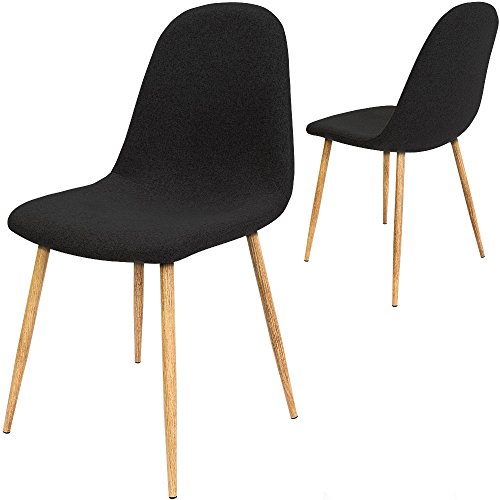 4x Deuba® Design Stuhl Esszimmerstühle Küchenstuhl ✔50cm Sitzhöhe ✔ergonomisch geformte Sitzschale ✔120kg Belastbarkeit ✔Stuhlbeine mit Naturholzoptik ✔schwarz【Farbauswahl】