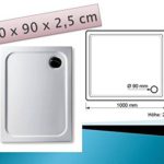 Acryl Duschwanne 100 x 90 cm superflach rechteckig weiß Dusche / Duschtasse / Brausewanne