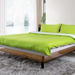 Adam Linens Luxus 4 PCS komplett wendbar Bettbezug und Spannbettlaken, Bettwäsche-Set, Polyester, Grün / Weiß, Doppelbett