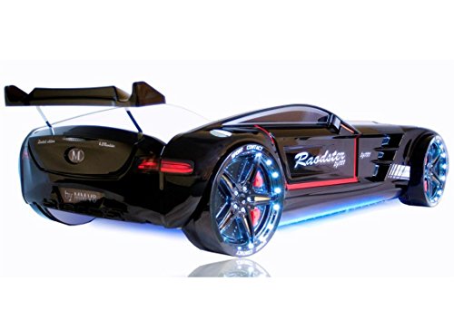 Autobett Roadster 90x190 cm inklusive Fernbedienung, Sound- und Lichteffekten (schwarz)