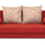 B-famous Schlafsofa Orlando-PUR Mikrofaser Rot-Grau, 186x85 cm