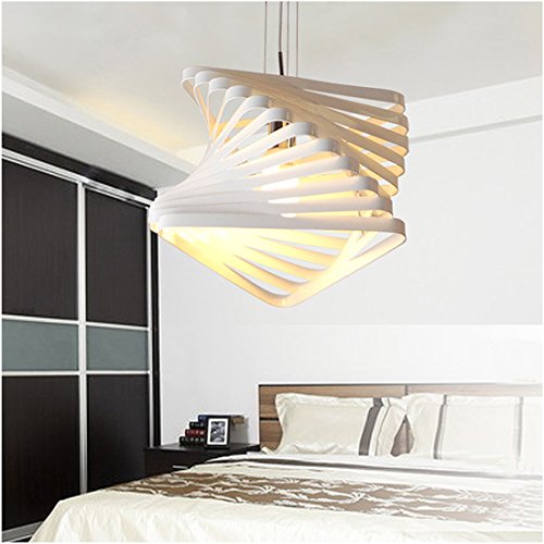 BAYTTER® Design Hängeleuchte Pendelleuchte Deckenlampe E27 für Esszimmer Schlafzimmer in weiß, Durchmesser von 20 cm