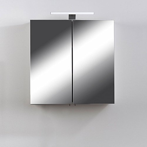 Bad Spiegelschrank mit LED Lampe 60 cm breit Pharao24