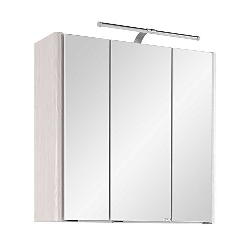 Badezimmer Spiegelschrank in Silber Grau 3D Breite 80 cm Pharao24
