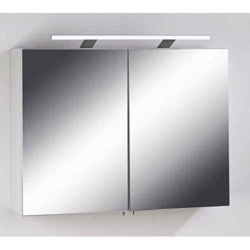 Badezimmer Spiegelschrank in Weiß 80 cm breit Pharao24