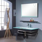 Badezimmermöbel Set - Badmöbel Bari - Wenge - M-70130/238 - Spiegel - Unterschrank - Waschbecken