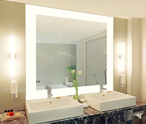 Badspiegel mit Beleuchtung Vella M444L4: Design Spiegel für Badezimmer, beleuchtet mit LED-Licht, modern, groß, ohne Rahmen, rahmenlos - Kosmetik-Spiegel Toiletten-Spiegel Bad Spiegel Wand-Spiegel mit Beleuchtung