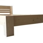 Bett Holz massiv mit Kopfteil Designbett 90 100 120 140 160 180 200 x 200cm hergestellt in BRD Massivholzbett (90cm x 200cm)