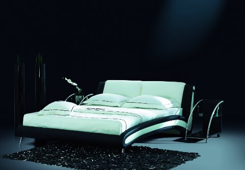 Bett REMO Exklusiv-Line Designerbett 180x200cm in schwarz/weiß ohne Lattenrost