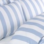 Bettwäsche Bettbezug Set Blau Weiss weiß Gestreiften 100% Baumwolle Kissenbezug Bettdecke, 200x200 140x200 230x220 260x220 (2 x Kopfkissenbezug)