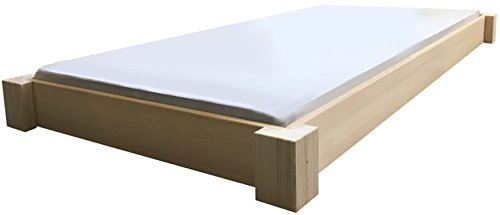 Bodentiefes Bett Holz massiv Designbett 90 100 120 140 160 180 200 x 200cm, hergestellt in BRD (90cm x 200cm)