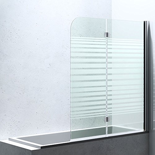 BxH:117x141cm Duschabtrennung / Duschwand für Badewanne aus Glas Cortona1408S-rechts, Wandanschlag rechts, inkl. Nanobeschichtung, Badewannenfaltwand