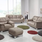 Cotta C083400 W103 Dunja, Garnitur, 3 und 2 Sitzer Sessel im Set, textilleder sandfarben