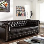 Couch Chesterfield Antikbraun 200x92 cm 3-Sitzer Sofa abgesteppt