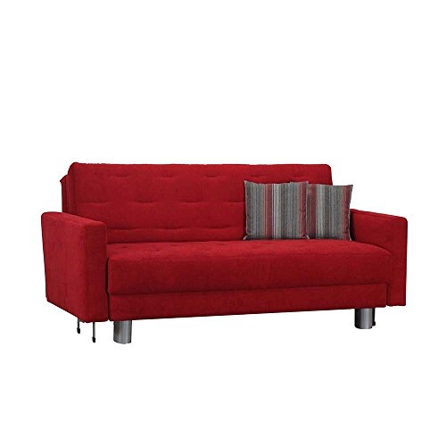 Couch in Rot Schlaffunktion Breite 185 cm Sitzplätze 3 Sitzplätze Pharao24