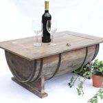 Couchtisch Weinfass 5084 Tisch aus Holz Weinregal 80cm Beistelltisch Weinbar Bar