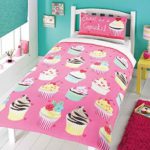 Cupcake Polka Dot Pink Baumwolle-Mischgewebe Bettdecke Tröster Bezug, Single