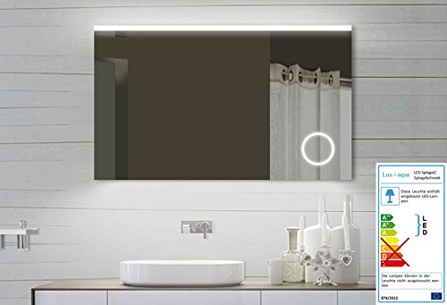 Design LED Badezimmerspiegel Badspiegel Lichtspiegel mit Schminkspiegel mit Beleuchtung 100x60 cm