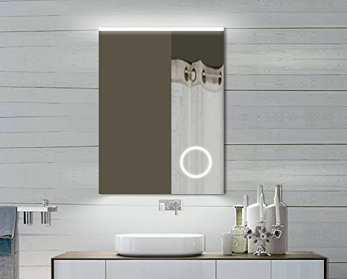 Design LED Badezimmerspiegel Badspiegel Lichtspiegel mit Schminkspiegel mit Beleuchtung 60x80 cm