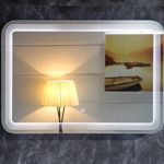 Design LED-Beleuchtung Badspiegel GS086 Lichtspiegel Wandspiegel mit Touch-Schalter Tageslichtweiß IP44 (90x60cm)