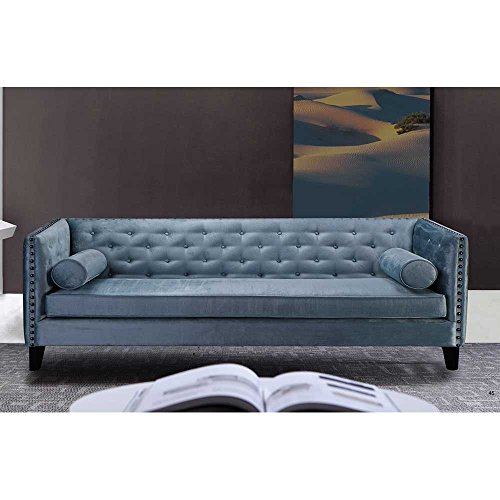 Designer Sofa in Blau Retro Design Pharao24