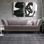 Designer Sofa in Grau Retro Design Pharao24