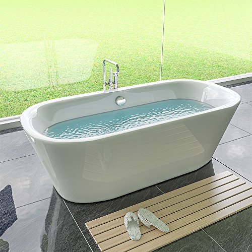 Exclusive Freistehende Badewanne 1730x780x580 aus Sanitäracryl mit Ab.- und Überlauf