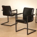 Freischwinger mit Armlehnen Schwarz (2er Set) Pharao24