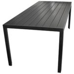 Wohaga® Gartentisch Terrassentisch mit Polywood / Non Wood - Tischplatte 150x90cm Aluminium - Schwarz / Gartenmöbel Terrassenmöbel