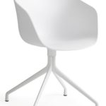HAY About a Chair 20 Drehstuhl mit Armlehnen, weiß Gestell aluminium pulverbeschichtet weiß mit Kunststoffgleitern