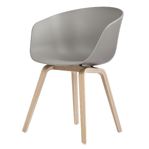 HAY About a Chair 22 Armlehnstuhl Colour, grau Gestell Eiche geseift mit Kunststoffgleitern