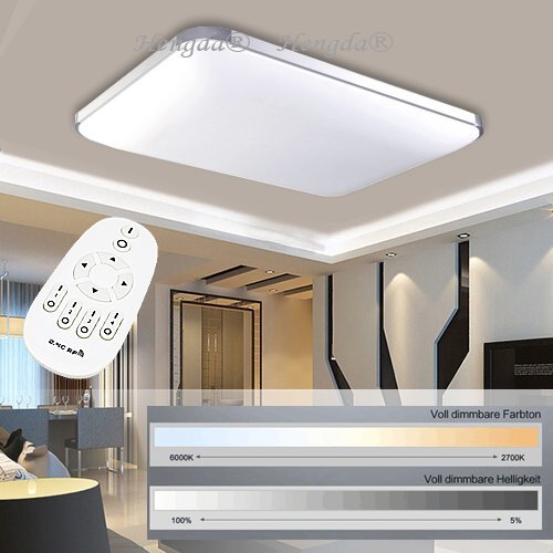 Hengda® 48W LED Deckenleuchte Deckenlampe Wohnzimmer bad Küche Panel Leuchte Dimmbar 2700-6500K