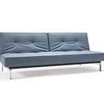 Innovation - Splitback Schlafsofa - blau-grau - Mixed Dance - Ulme dunkel, konisch - Per Weiss - Design - Sofa