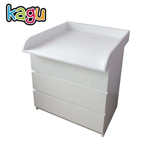 KAGU Wickeltischaufsatz Wickelaufsatz 78x80x10 cm Weiß abger