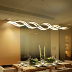 KJLARS LED Pendelleuchte esstisch Hängelampe Wohnzimmer Küche LED-Pendellampe Moderne Aluminium Hängeleuchte, höhenverstellbar, Pendellänge maximum 120cm (Warm white)