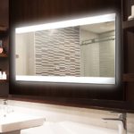 KROLLMANN Badspiegel LED Spiegel mit Beleuchtung durch satinierte Lichtflächen, 80 x 40 cm, Badezimmer Spiegel [Energieklasse A+]