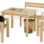 Sitzgruppe Kindersitzgruppe Kindertischgruppe KAI | Holz Kiefer Massiv | Tisch, 2 Stühlen & Sitzbank