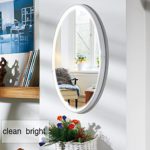 LED Spiegel, NANAMI Wandspiegel mit Beleuchtung, Moderne Wandspiegel Rund,Kosmetikspiegel Beleuchtet Mit 2 Dimmer-Modi durch Touch-Schalter (40 x 70 cm)