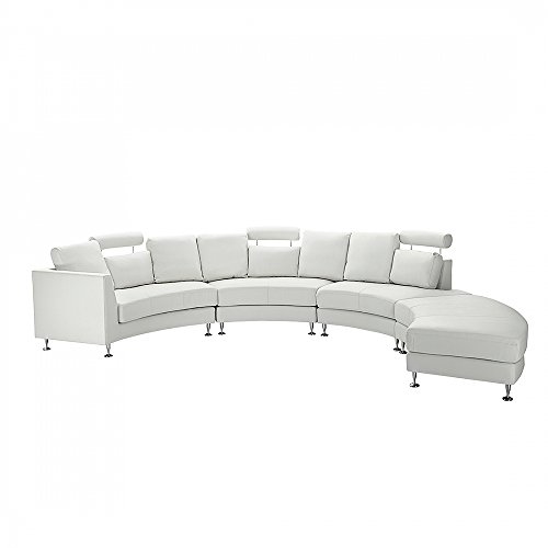 Ledersofa - rundes Sofa - Ledercouch - Couch aus Leder in weiss - ROTUNDE