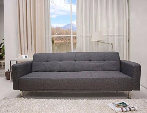 Luis Schlafcouch Polyester grau Schlaffunktion Sofa