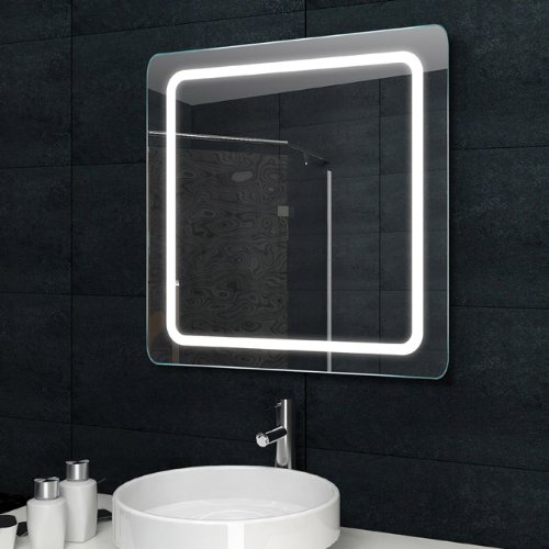 Lux-aqua Design Lichtspiegel Badezimmerspiegel LED Beleuchtung mit 840 Lumen 60 x 60cm MF6960
