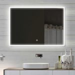 Luxaqua Design Wandspiegel Badezimmerspiegel mit LED TOUCH SCHALTER 100 x 60 cm - SAM100X60