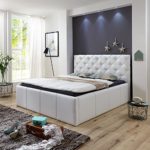 Luxus Polsterbett mit Bettkasten Nelly XXL 180x200 cm Kunslederbett Doppelbett Ehebett Weiß Luxus Polsterbett mit Bettkasten Nelly XXL 180x200 cm Kunslederbett Doppelbett Ehebett Weiß