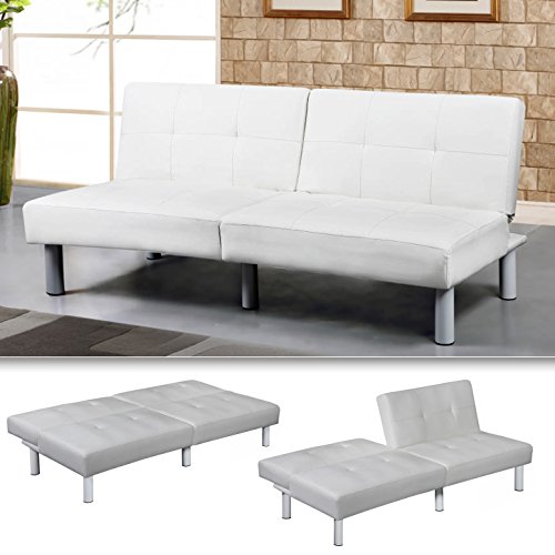 "MILA" SCHLAFSOFA WEISS BETTSOFA SCHLAFCOUCH SOFA BETTCOUCH LOUNGE COUCH