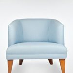 Modern Retro Design Sessel Ohrensessel MADISON 73 x 77 x 72 cm Loungesessel blau